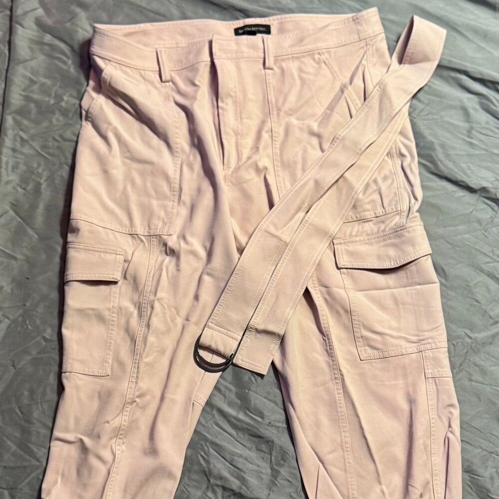 Banana Republic Beige Cargo Pants Size 16 Belted Utility Style